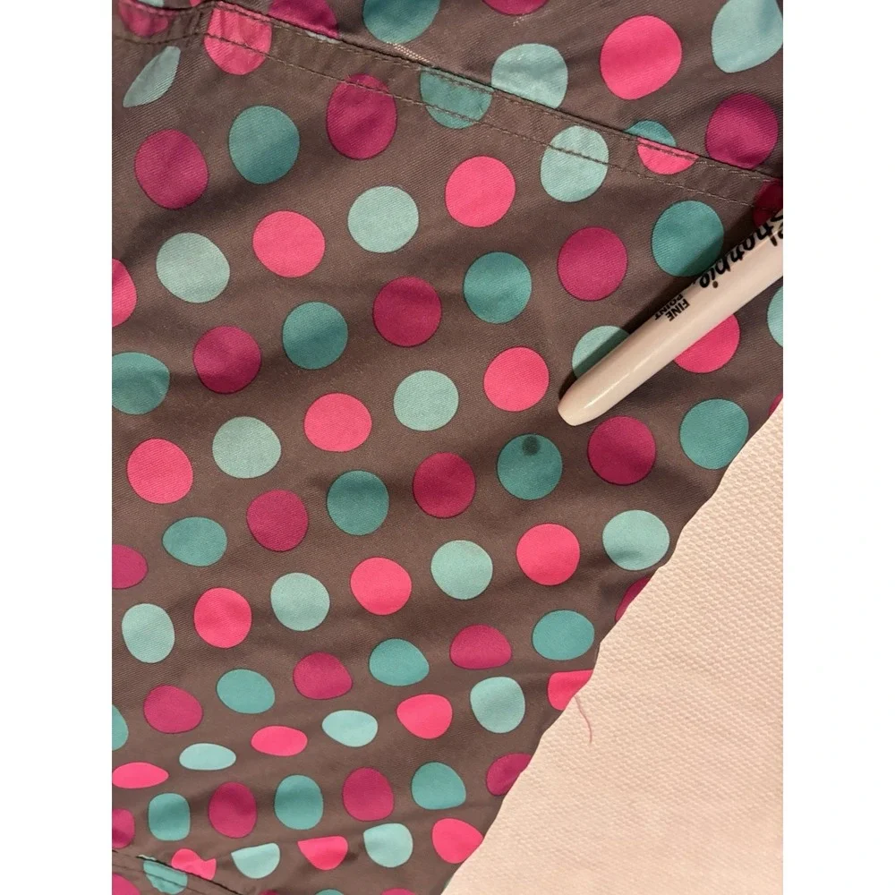 Garnet Hill Kids Snow‎ Pants Size 6 Polka Dot Insulated Bibs Pink Blue Brown